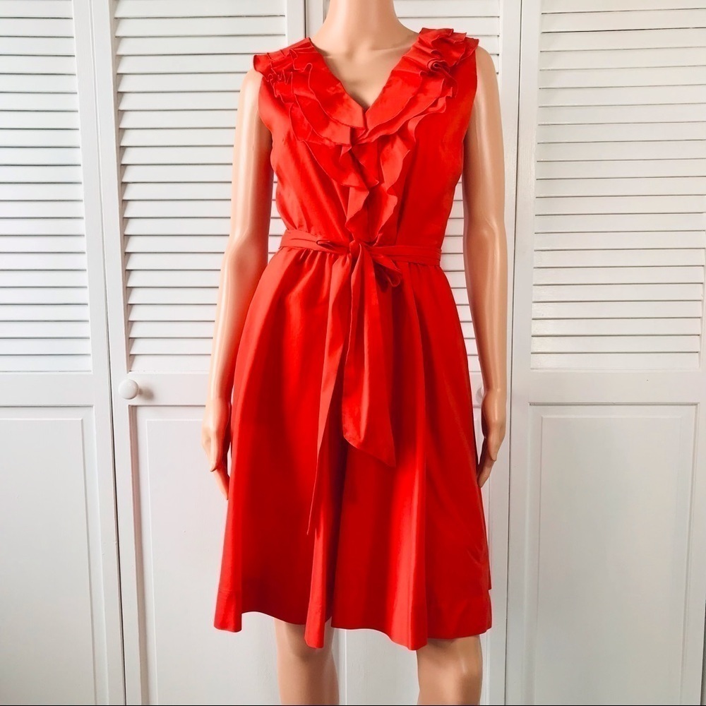 2/$50 SUZI CHIN FOR MAGGY BOUTIQUE Sleeveless Belted Dress Size 8